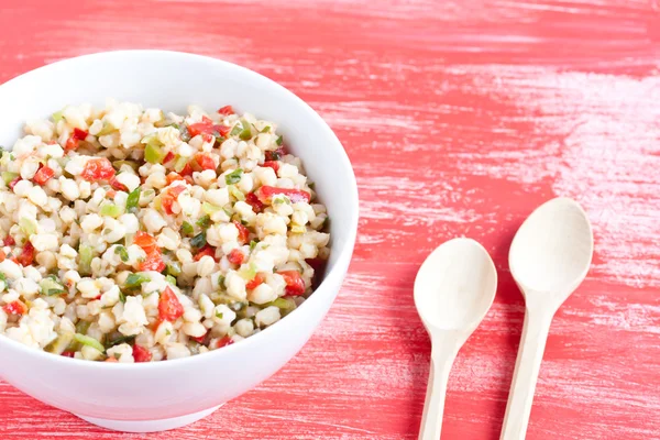 Wheat salad and spoons — Stok fotoğraf