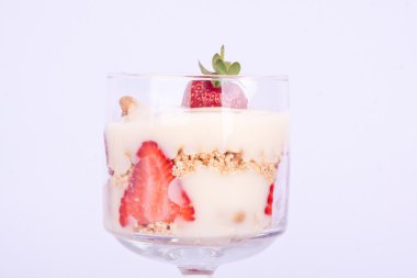 trifle dessert with strawberries clipart
