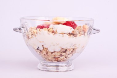 Granola çilek ile yakın çekim