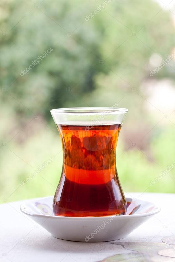 tea in a turkish traditional glass