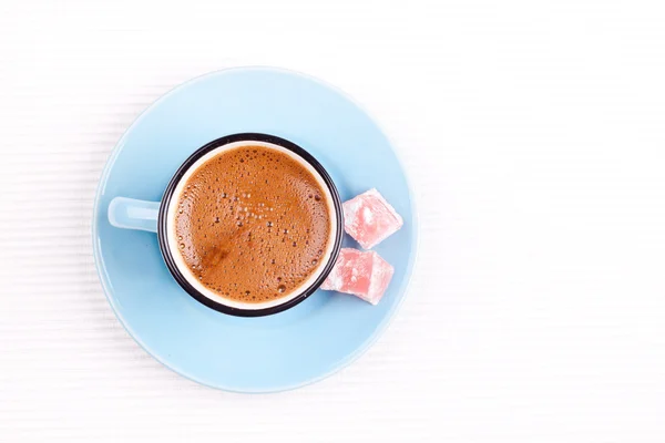 Turkish coffee with turkish delight — Stock Photo, Image