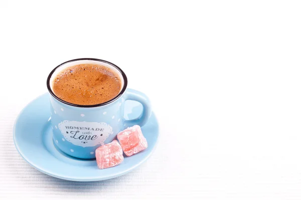 Turkish coffee with turkish delight — Stock Photo, Image