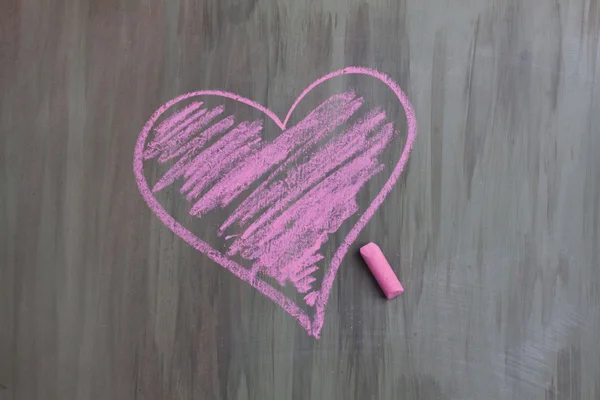 Chalk drawing heart shape — Stock Photo, Image