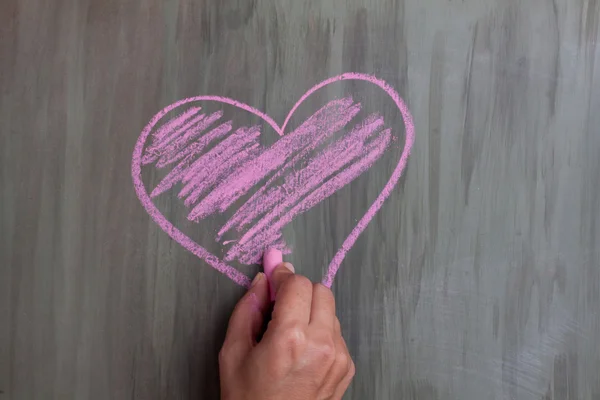 Chalk drawing heart shape Royalty Free Stock Photos