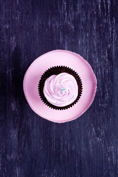 Roze chocolade cupcake — Stockfoto