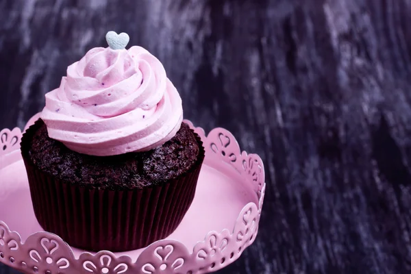 Roze chocolade cupcake — Stockfoto