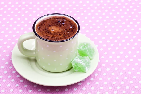 Turkish Coffee on a polka dot — Stock Photo, Image