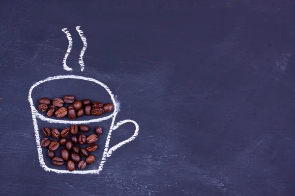 Kreslení křídou šálek kávy — Stock fotografie