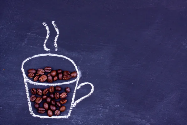 Kreide zeichnet Kaffeetasse — Stockfoto