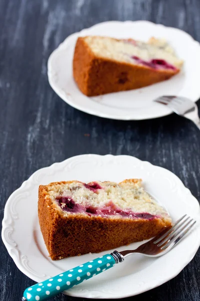 Slice of cherry cake — Stock Photo, Image