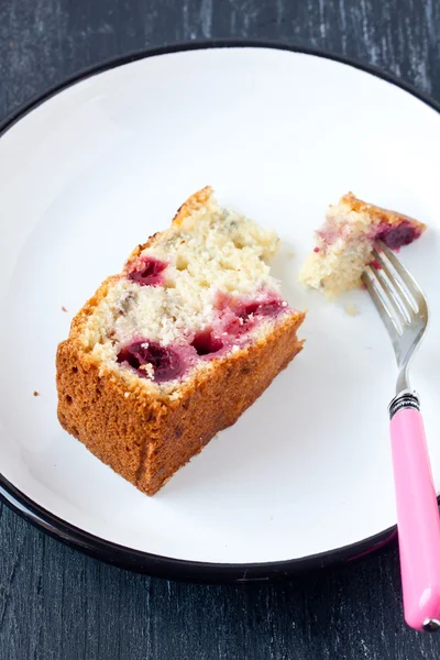 Slice of cherry cake — Stock Photo, Image