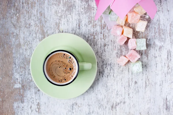 Turkish coffee and Turkish delight — Stock Photo, Image