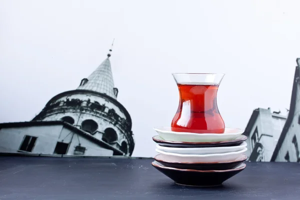 Un vaso de té turco — Foto de Stock