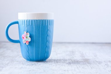 Kupa çiçek şekli teabag ile