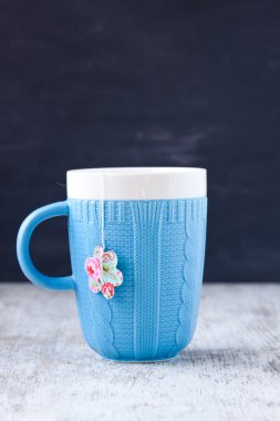 Kupa çiçek şekli teabag ile