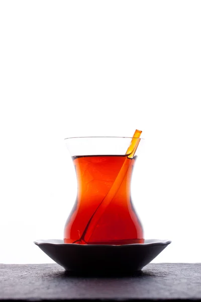 A Turkish tea glass of black tea — Stock Photo, Image