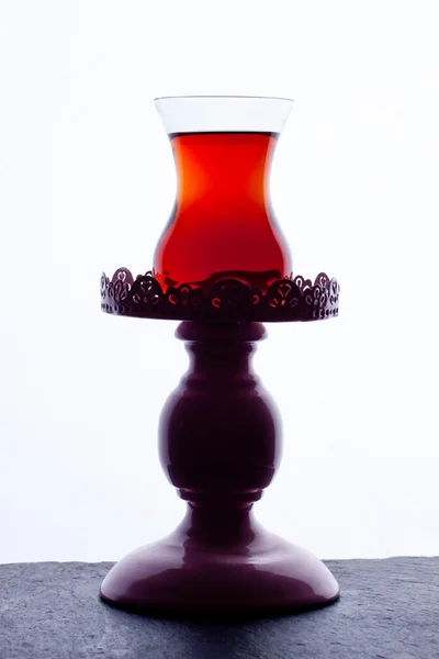 Kieliszek turecka herbata czarna herbata — Zdjęcie stockowe