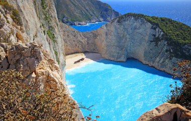 Navagio Beach - Zakynthos Adası Yunanistan'batık beach