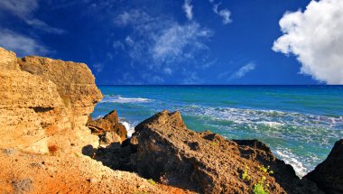 Yunanistan 'ın Zakynthos adasının kıyıları.