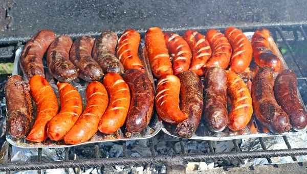 Sausages on the grill — Stock Photo, Image