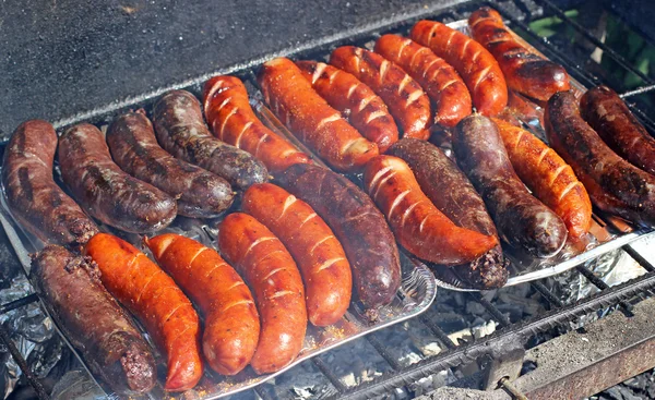 Sausages on the grill — Stock Photo, Image