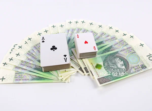 Dinheiro e cartões polacos — Fotografia de Stock