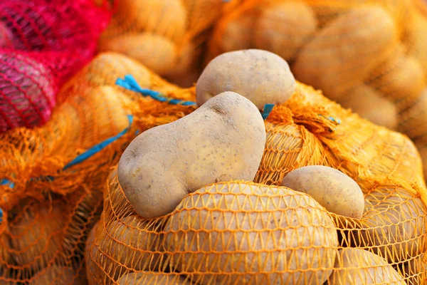 Potatis i påsar — Stockfoto