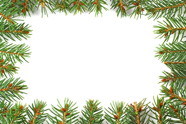 Kerst groen kader geïsoleerd op witte achtergrond — Stockfoto