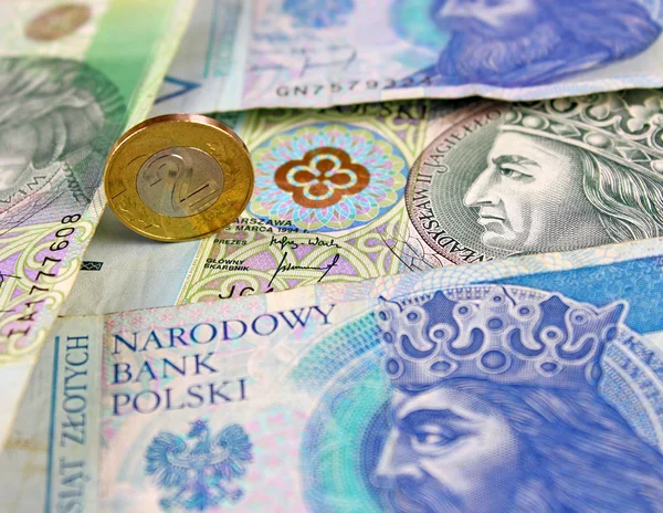 Poolse zloty (Pln) valuta - bankbiljetten en -munten — Stockfoto