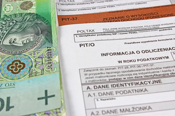 Polish income tax PIT-37 and PIT-O — Stock Photo, Image