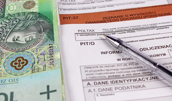 Polish income tax PIT-37 and PIT-O — Stock Photo, Image