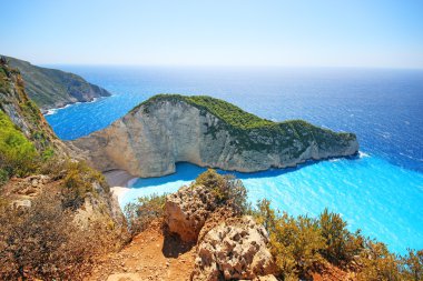 Navagio beach, batık, Zakynthos, Yunanistan