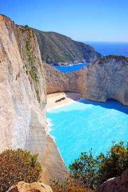 Navagio beach, batık, Zakynthos, Yunanistan