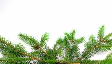 Beyaz arka planda noel süslemeleri.