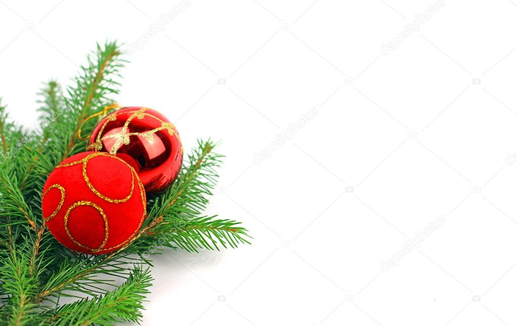 Christmas decorations on a white background.