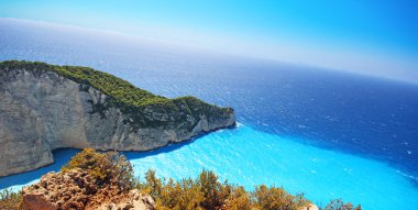 Güzel Navagio Beach - Zakynthos Adası Yunanistan kumsalda batık görünümü
