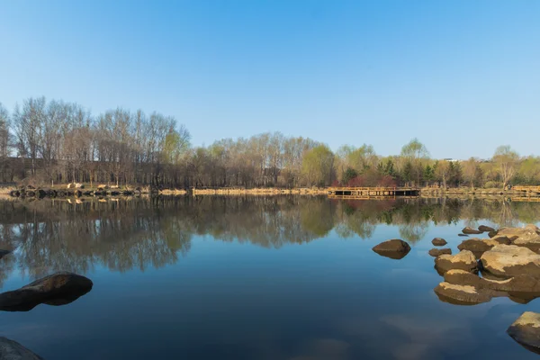 Jilin moon lake táj — Stock Fotó