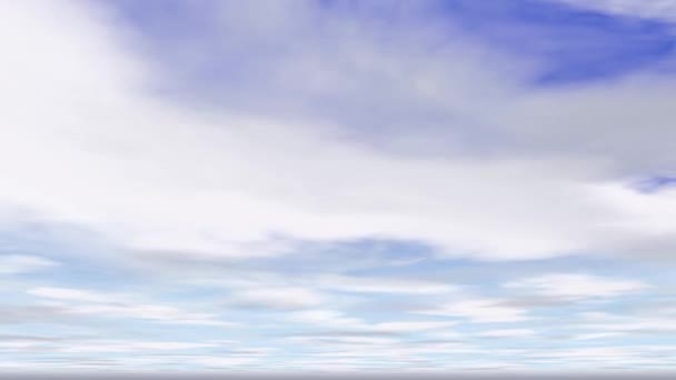 多云的蓝天定时器环路Cg — 图库视频影像
