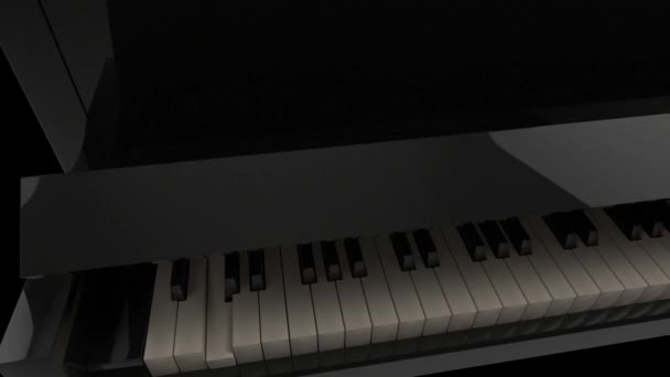 Піаніно Обкладинка Відкриває Клавіші Грати — стокове відео