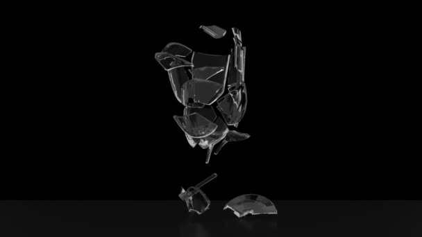Breaking Glass Pieces Luma Matte — Stock Video
