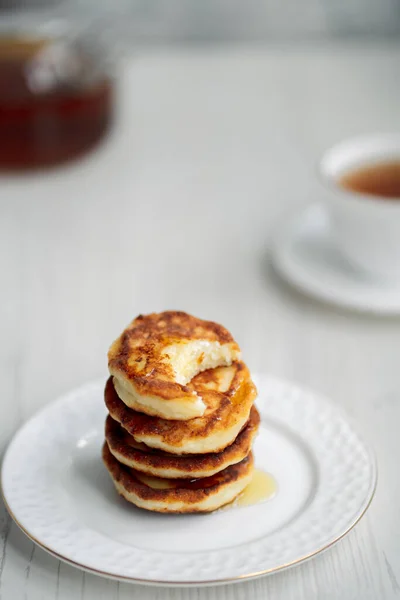 Keso Frukost Cheesecakes Med Honung — Stockfoto