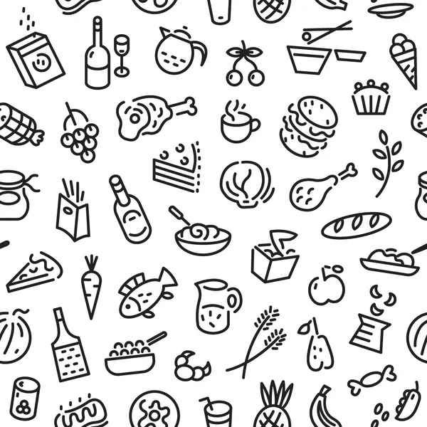 Fondo sin fisuras de alimentos — Vector de stock