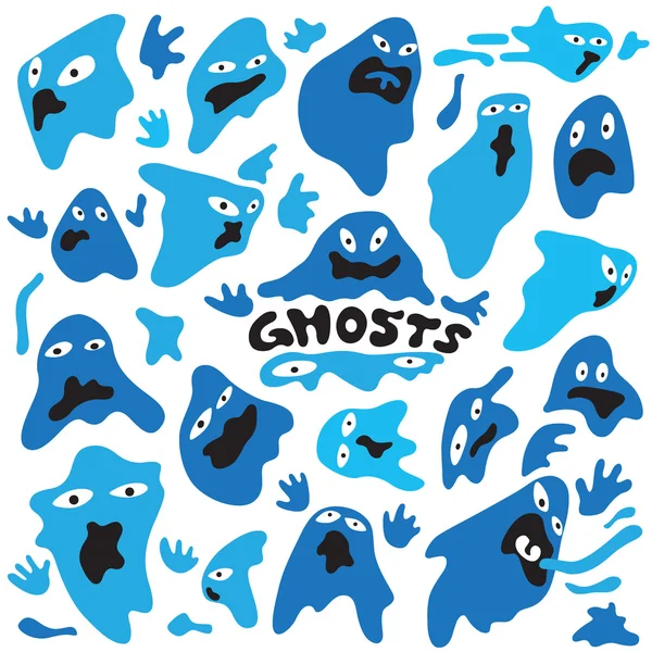 Fantômes dessins animés — Image vectorielle