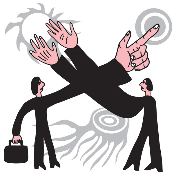 Homme d'affaires avec de longues mains — Image vectorielle