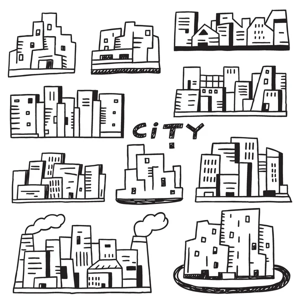 Garabatos de ciudad — Vector de stock