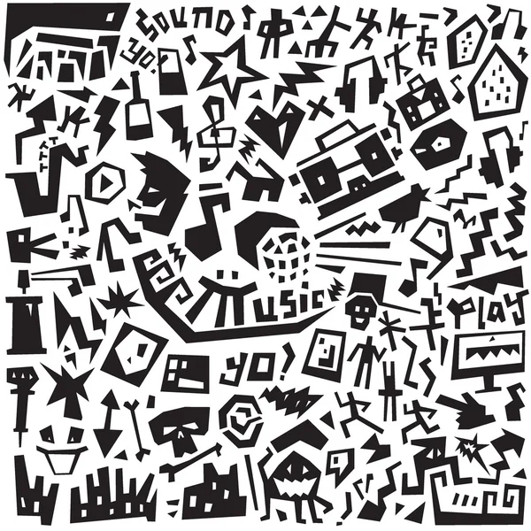 Musik - doodles set — Stock vektor