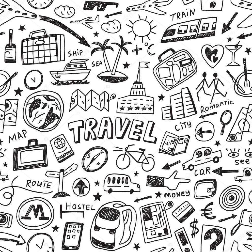 Travel seamless background Stock Vector Image by ©topform #73514811