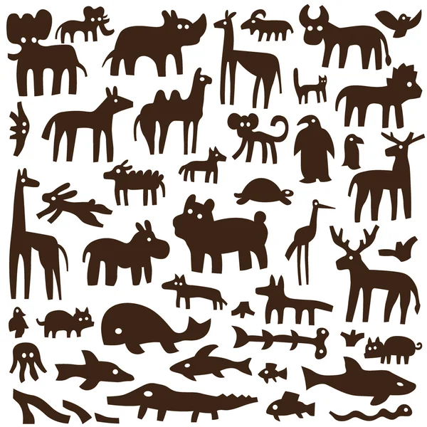 Animals - doodles — Stock Vector