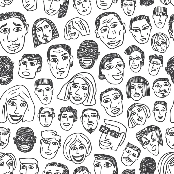 People faces seamless background