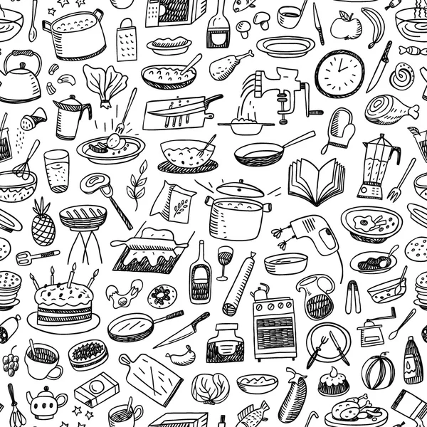 Fondo sin costuras de cocina — Vector de stock